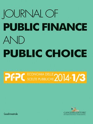 cover image of Journal of Public Finance and Public Choice n. 1-3/2014